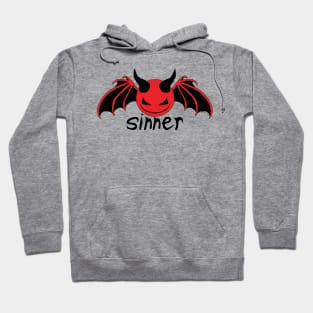 Smiley Sinner - Black on Red Hoodie